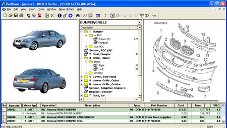 Body repair centre computer software